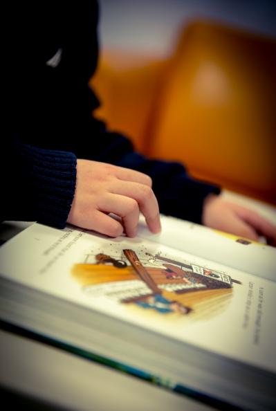 Mão de criança segurando livro. Imagem ilustrativa texto diversidade literária.